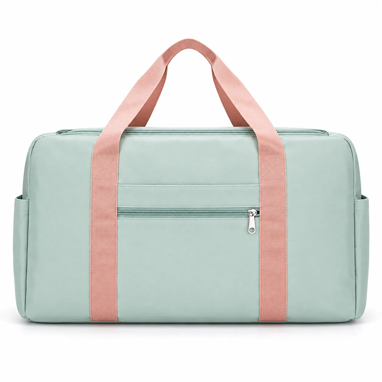 Custom Polyester Gym Duffle with Front Flap Pocket and Shoe Compartment