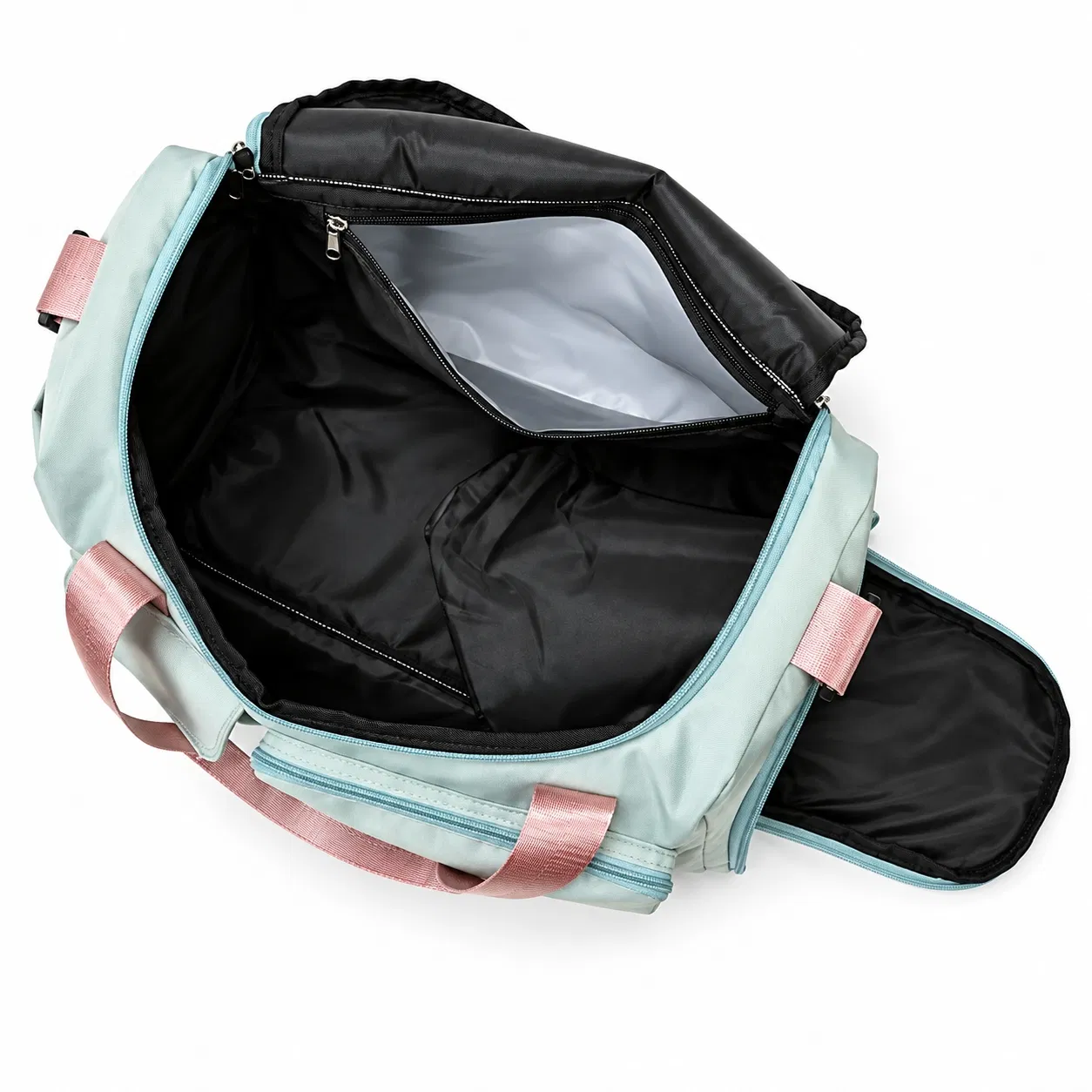 Custom Polyester Gym Duffle with Front Flap Pocket and Shoe Compartment