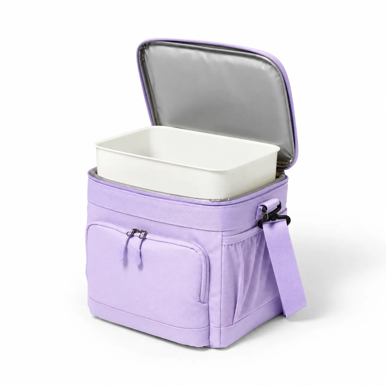 Custom Two Tone Lunch Cooler Bag with Padded Shoulder Strap