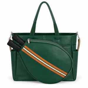 Custom PU Racket Tote Bag with Detachable Racket Pouch and Shoulder Strap