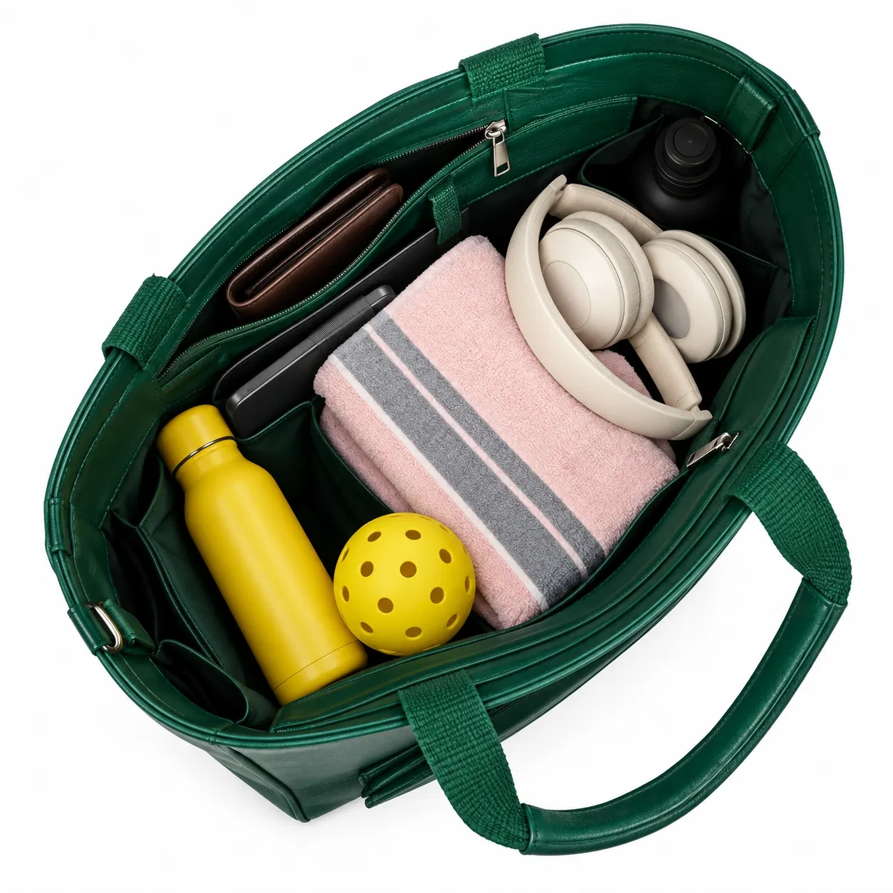 Custom PU Racket Tote Bag with Detachable Racket Pouch and Shoulder Strap