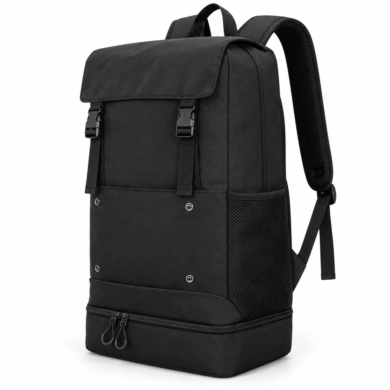 Expandable Polyester Travel Backpack with Shoe Compartment and Laptop Sleeve