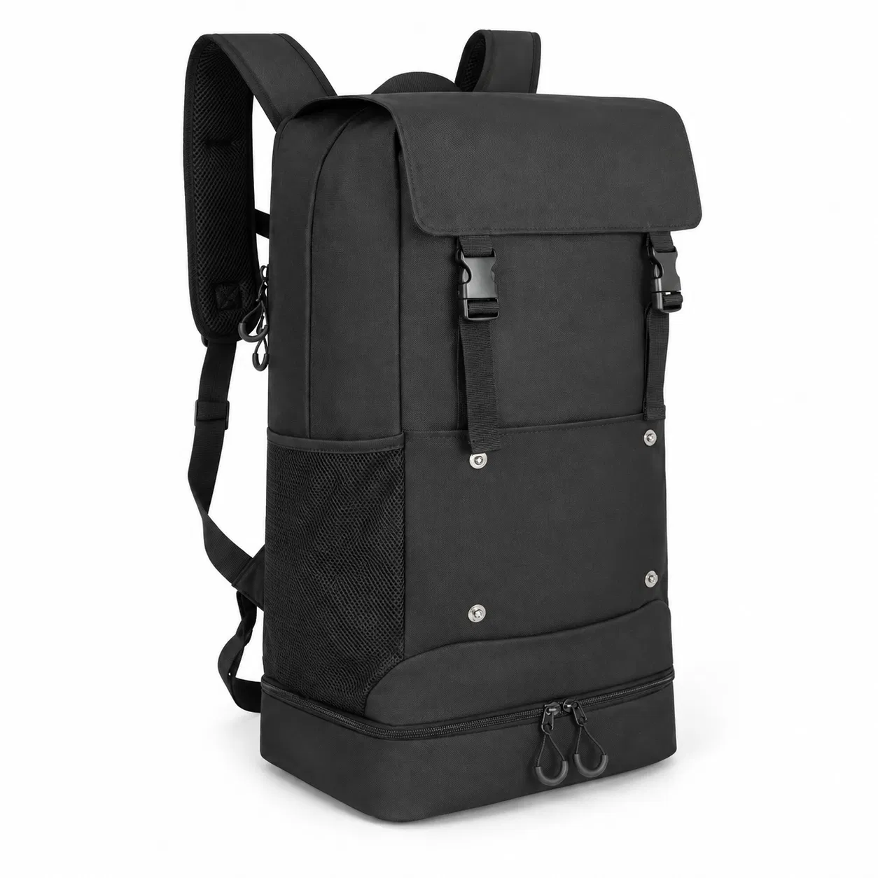Expandable Polyester Travel Backpack with Shoe Compartment and Laptop Sleeve