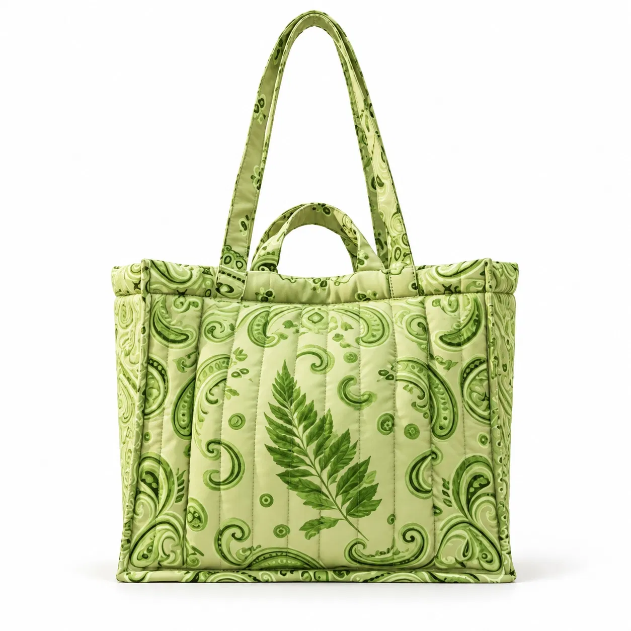 Pink Quilted Nylon Puffy Tote Bag for Daily Shopping