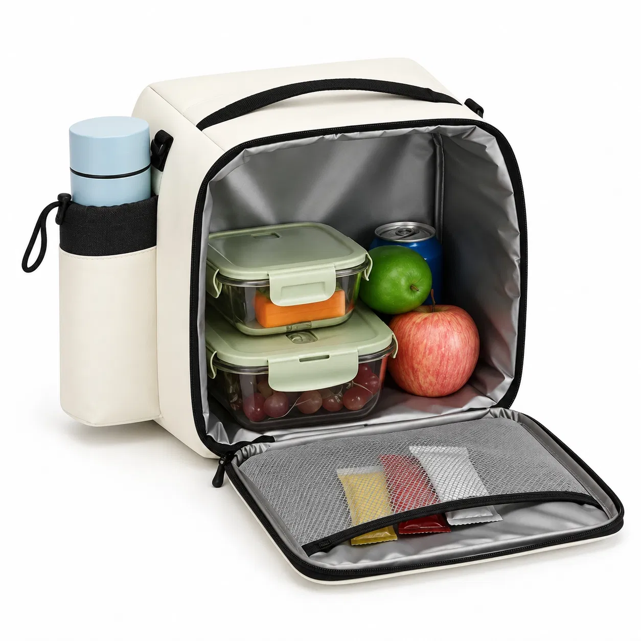 Portable Zippered Insulated Lunch Cooler Tote for Work and Daily Meals