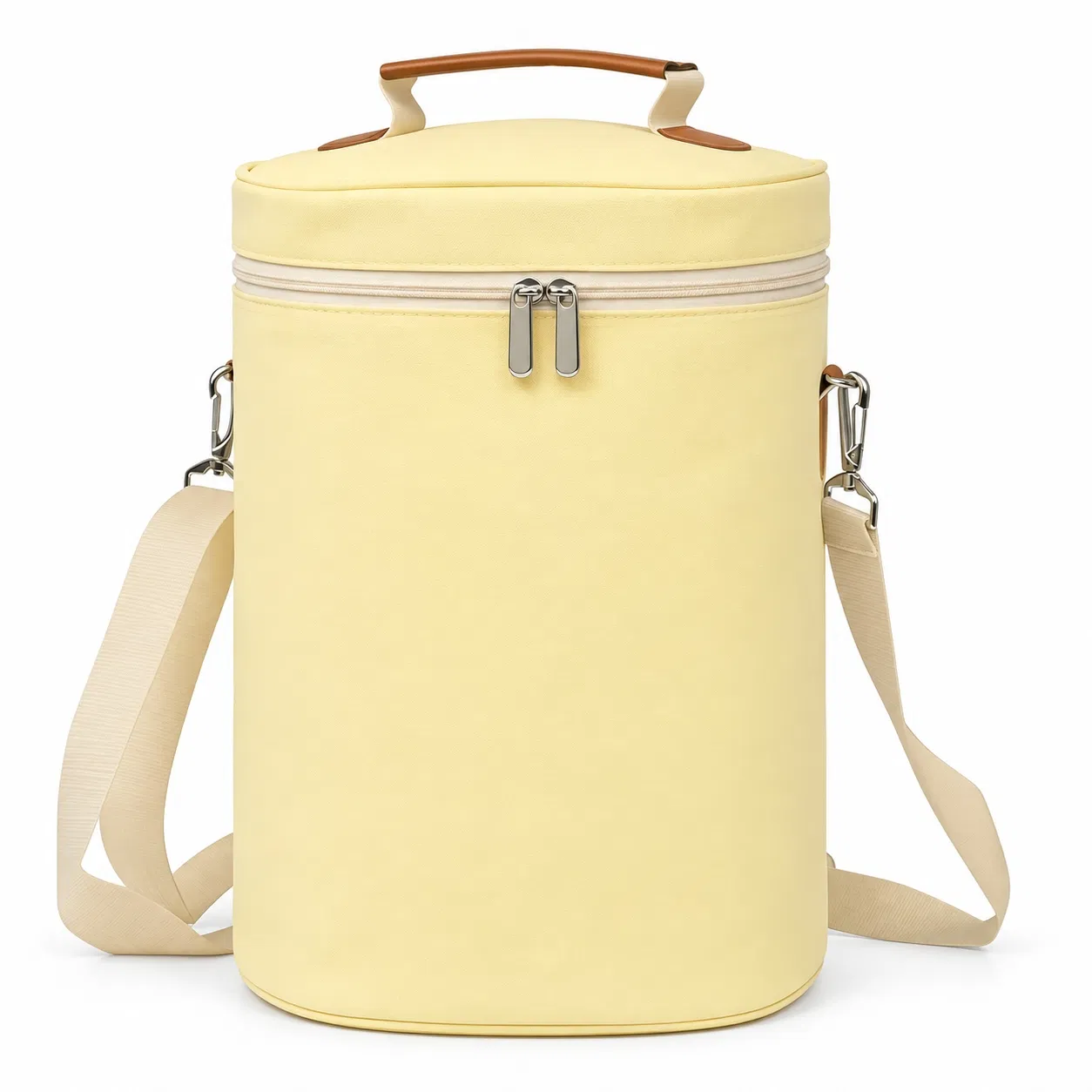 Custom Wine Cooler Shoulder Bag with Zipper for Picnic Bottle Storage