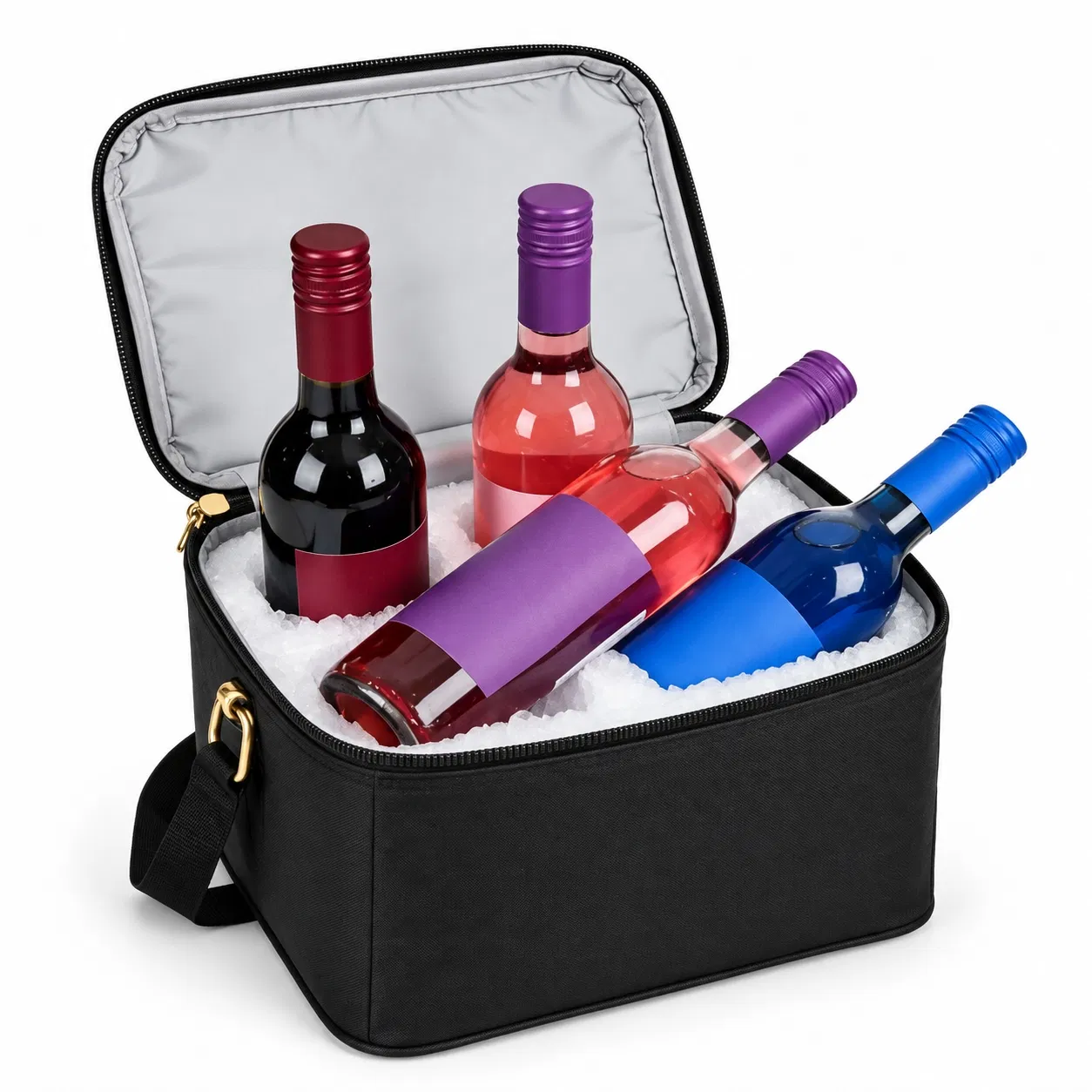 Custom Polyester Wine Cooler Tote Bag for Beach Picnic and Camping