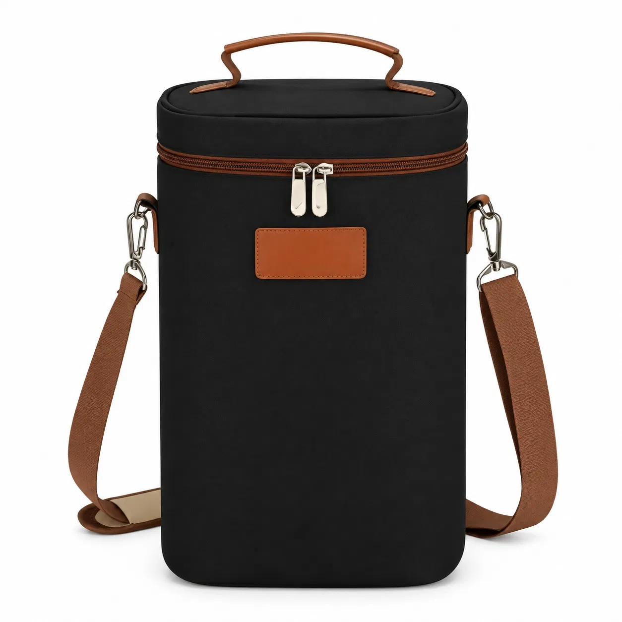 Custom Striped Wine Carrier Bag with Handle for Travel and Picnic