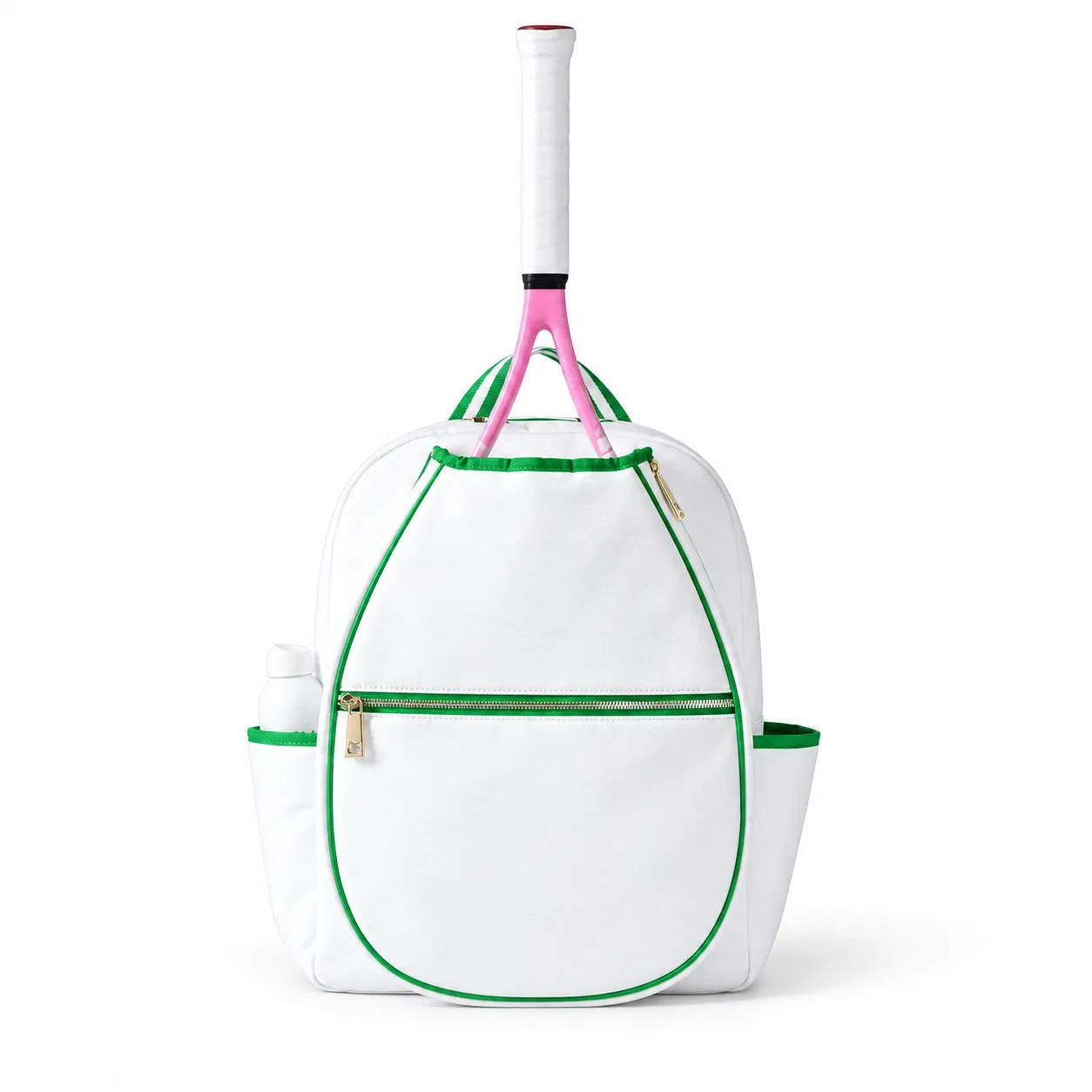 Black and White Tennis Racket Backpack with Shoe Storage
