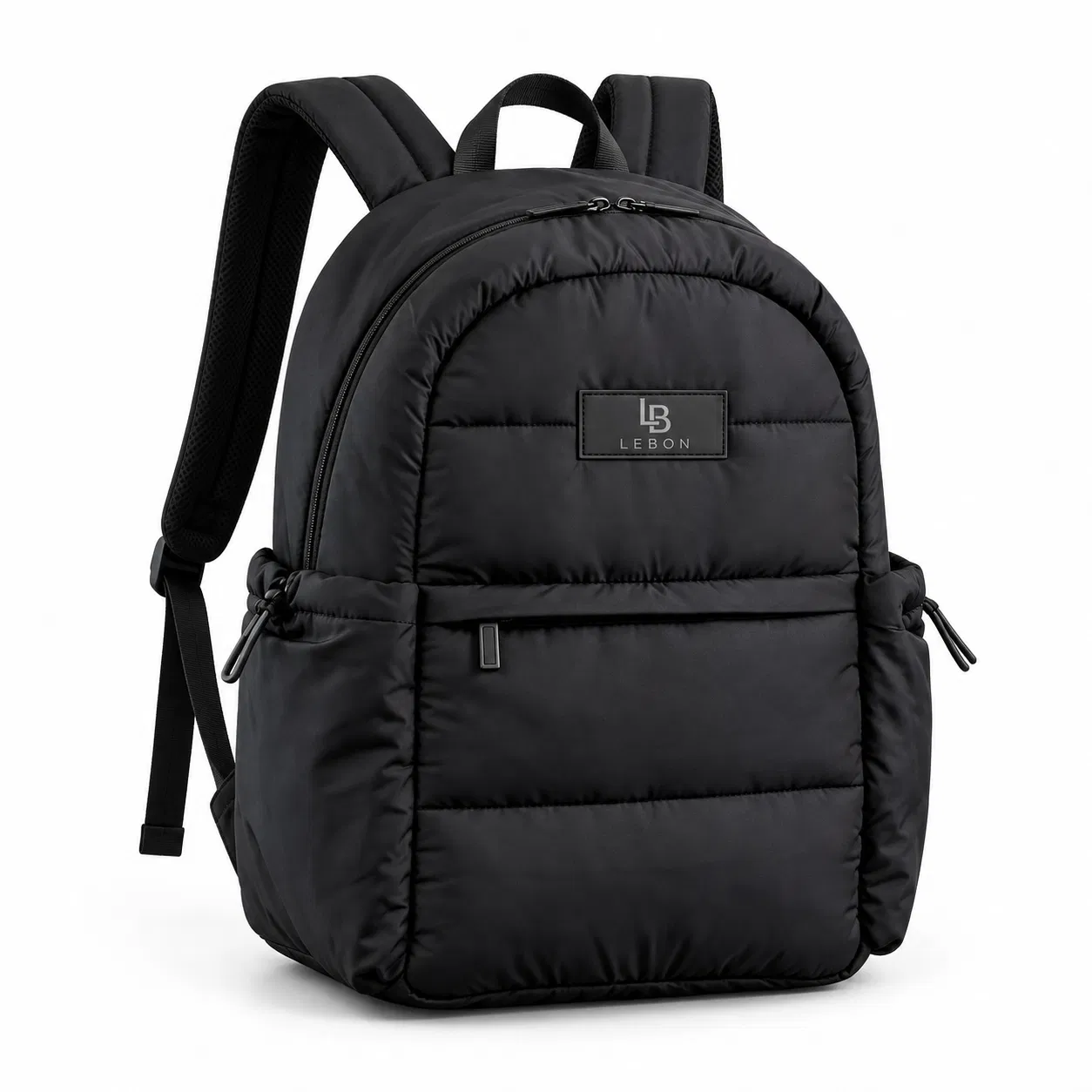 Lebon Quilted Polyester Travel Backpack with Front Zipper Pocket