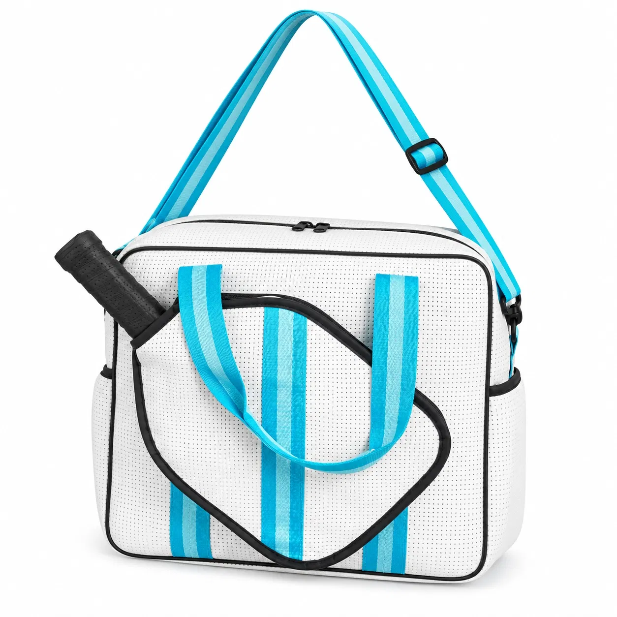 Custom Pickleball Tote Bag with Paddle Pocket and Adjustable Shoulder Strap