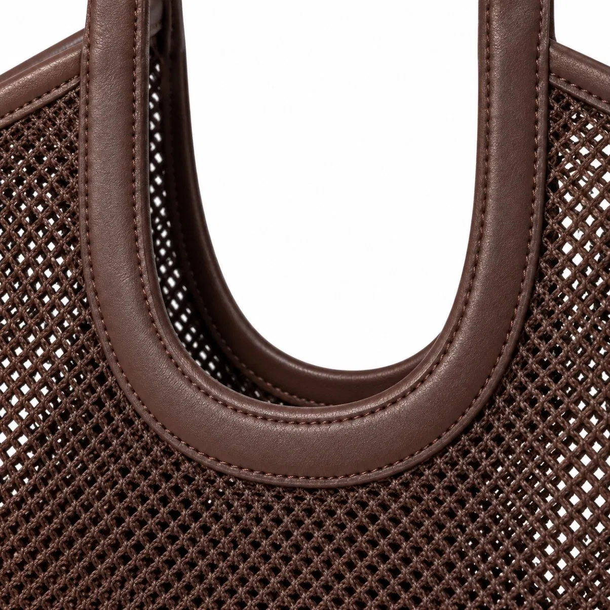 Nylon Open Mesh Tote Bag and Mini Pouch Set