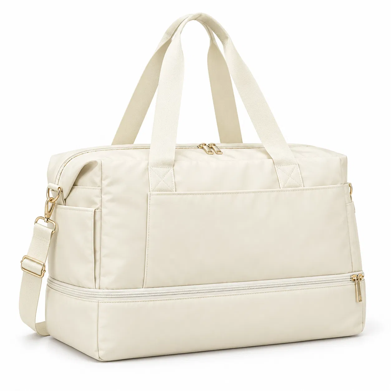 Lebon Nylon Travel Duffel Bag with Bottom Shoe Compartment
