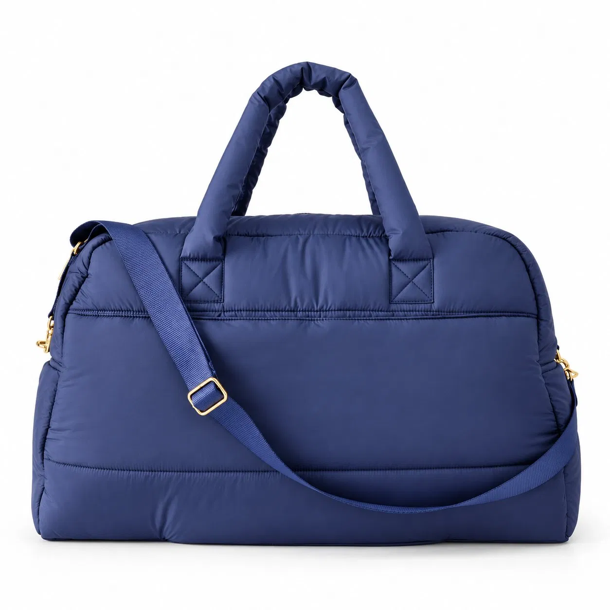 Quilted Puffer Weekender Duffel Bag with Laptop Sleeve for Travel