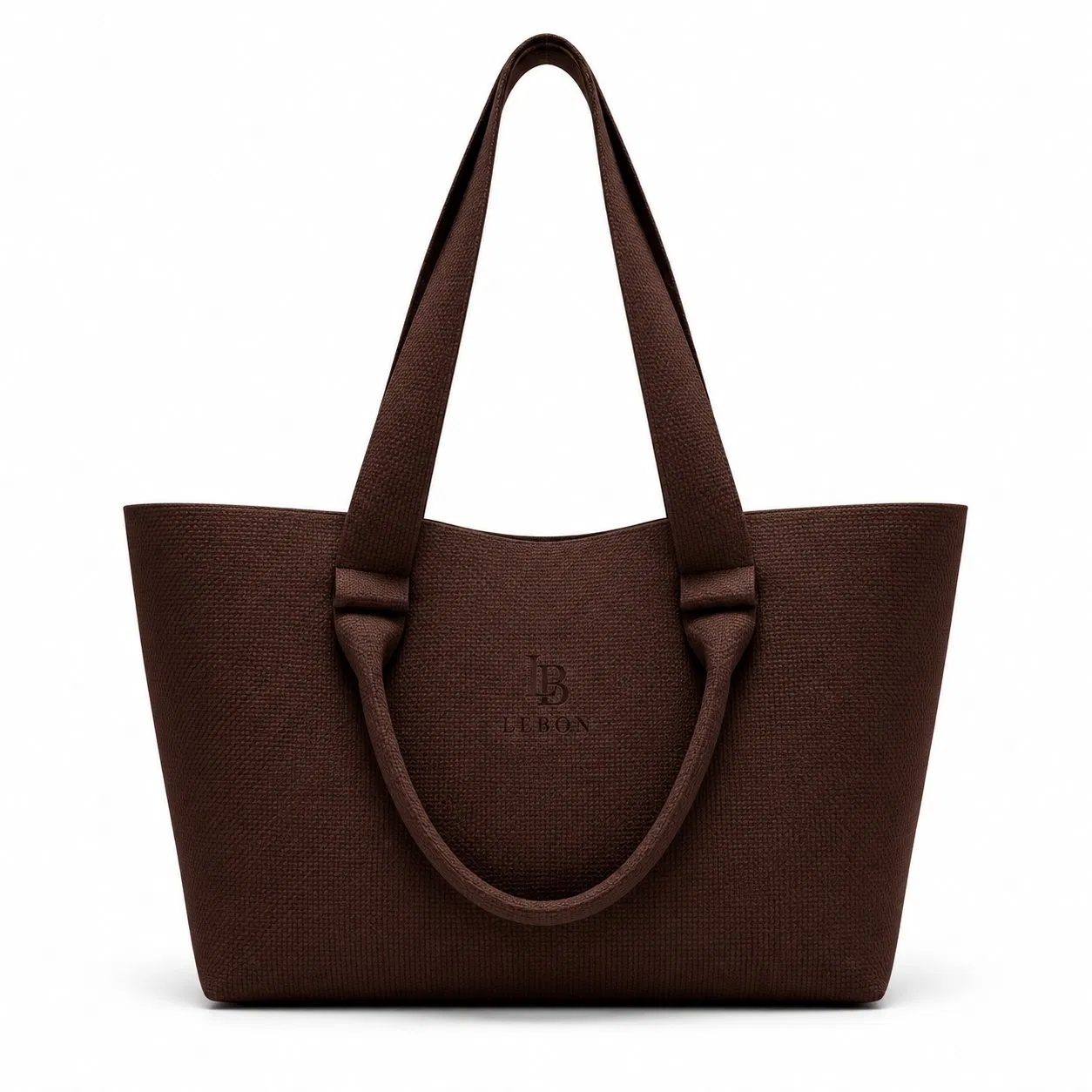 Knitted Jacquard Tote Bag with Open Top