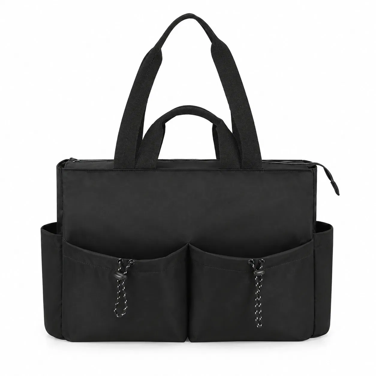 Nylon Tote Bag with Zipper and Adjustable Shoulder Strap