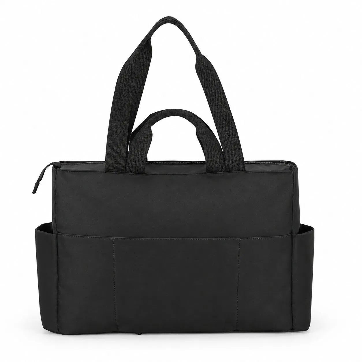 Nylon Tote Bag with Zipper and Adjustable Shoulder Strap