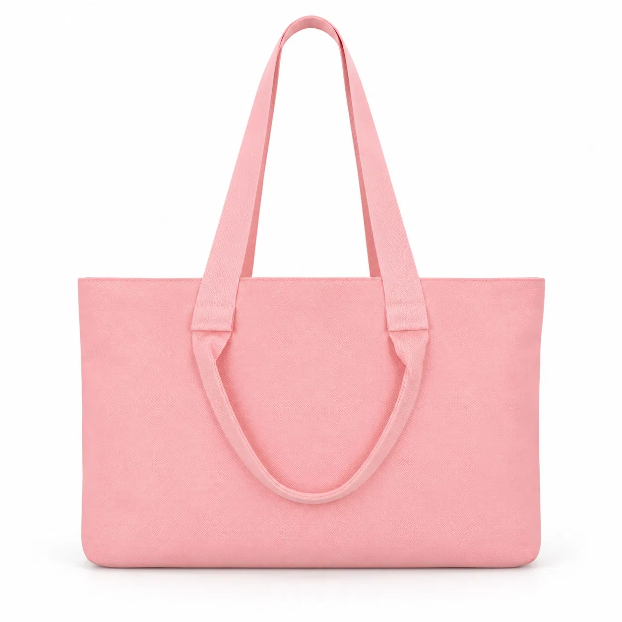 Custom Pink Open Top Tote Bag with Dual Handles and Gussets