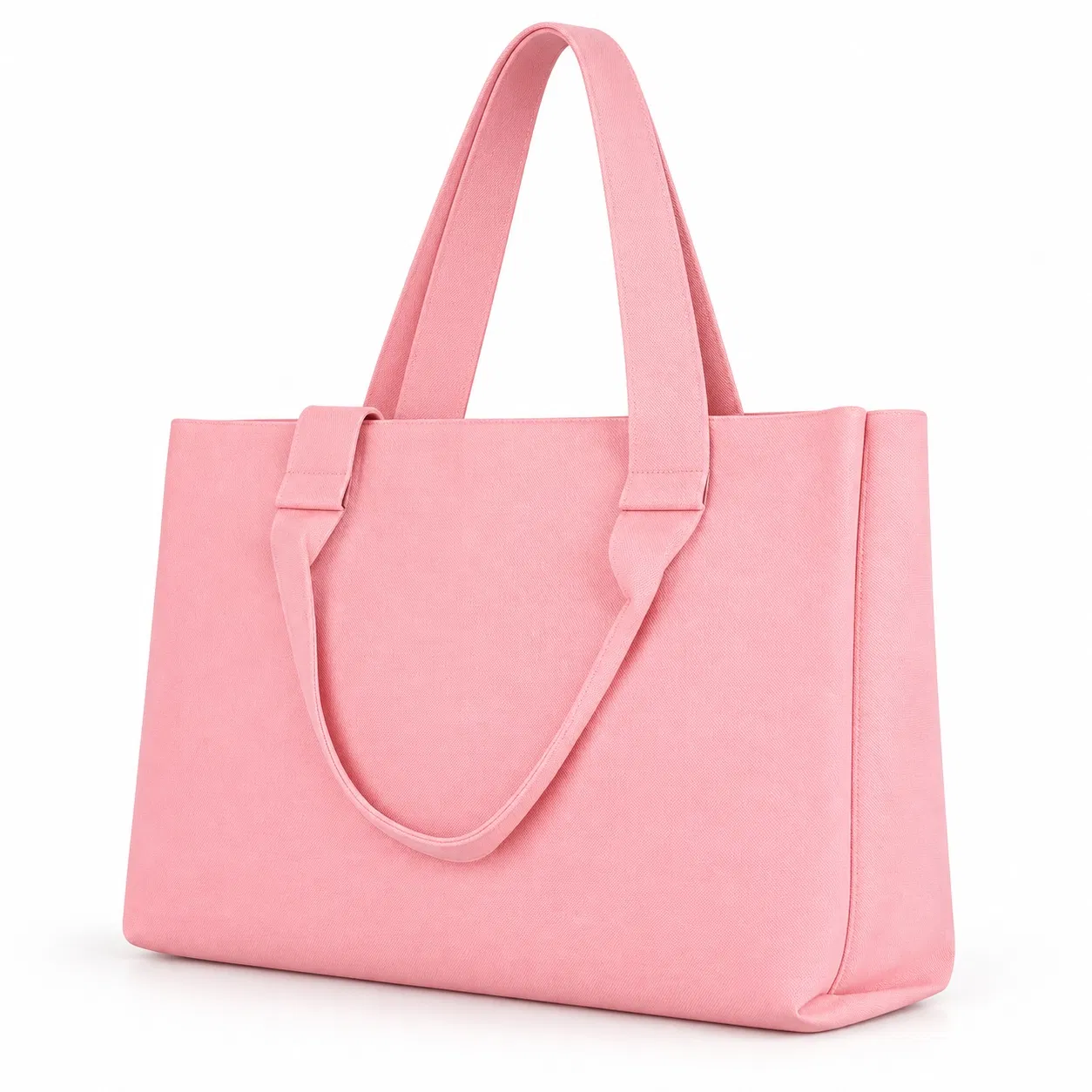 Custom Pink Open Top Tote Bag with Dual Handles and Gussets