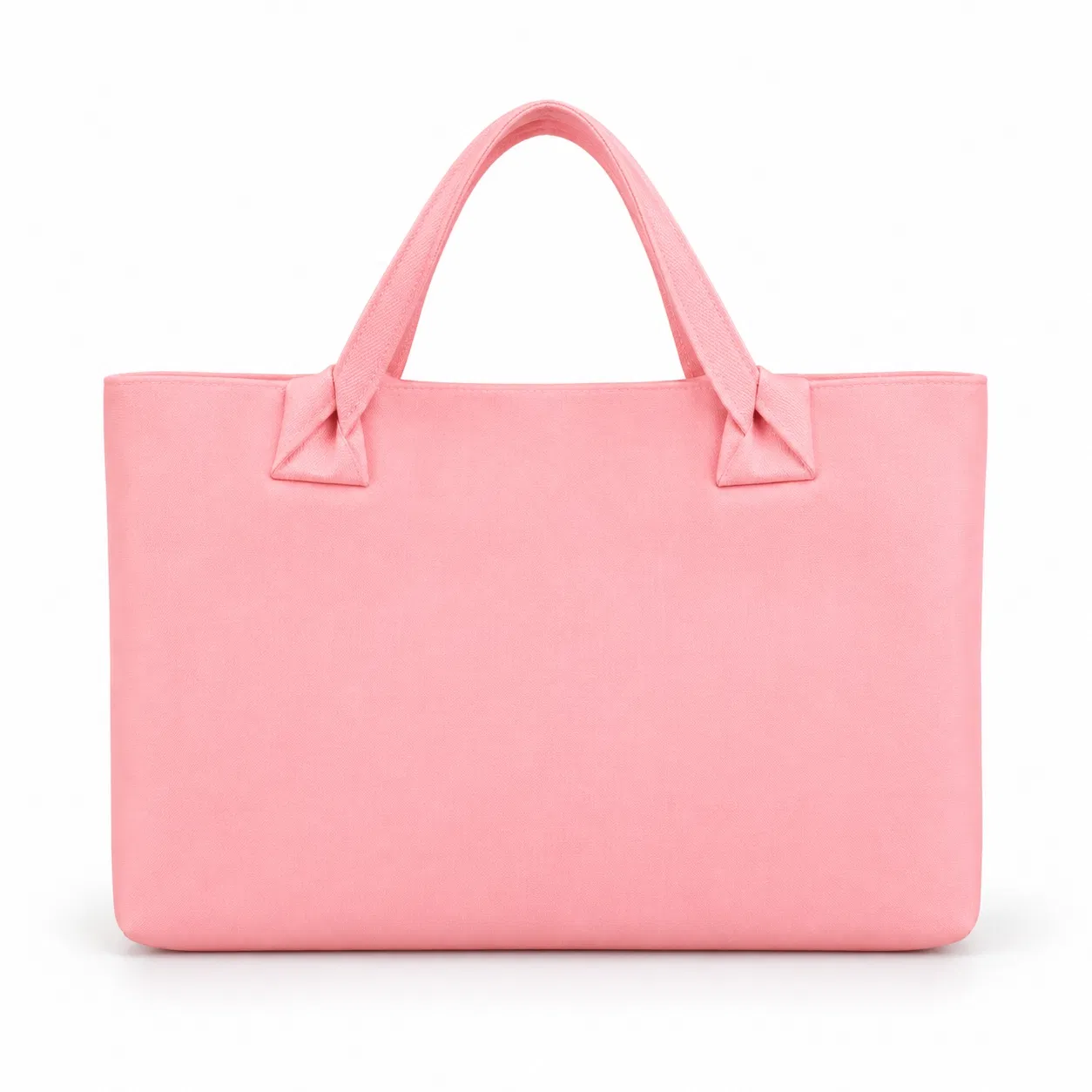 Custom Pink Open Top Tote Bag with Dual Handles and Gussets