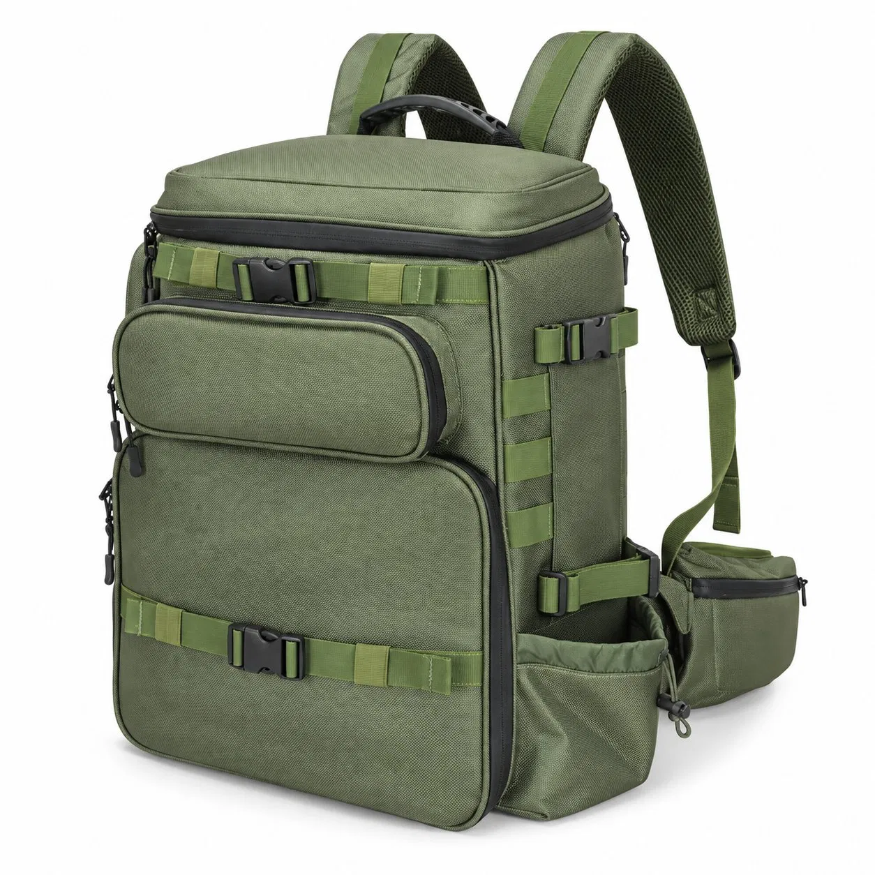 Custom Polyester Camera Backpack with Adjustable Interior and Zipper for Photography Gear