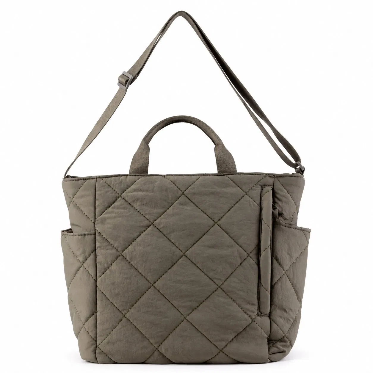 Nylon Tote Bag with Polyester Lining and Embroidery