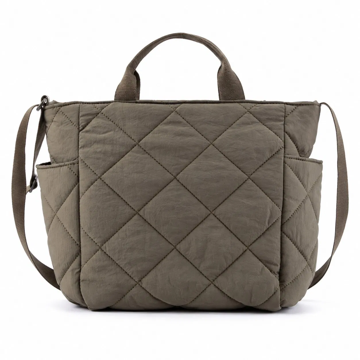 Nylon Tote Bag with Polyester Lining and Embroidery
