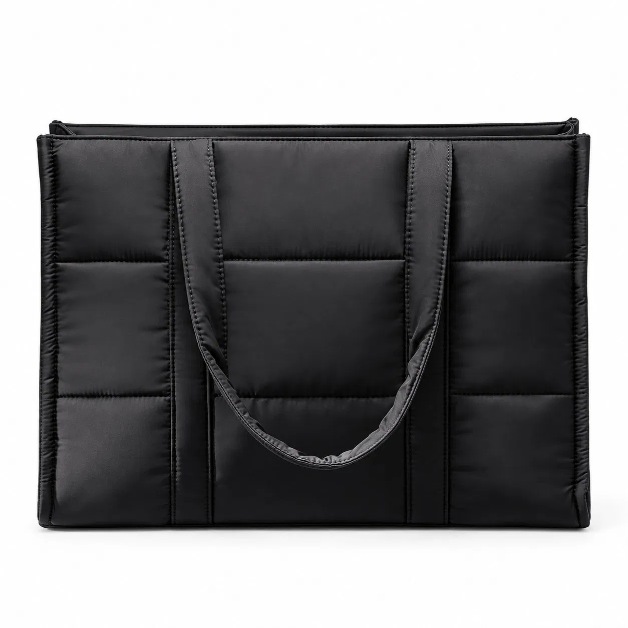 Nylon Tote Bag with Zipper Polyester Lining and Multiple Compartments