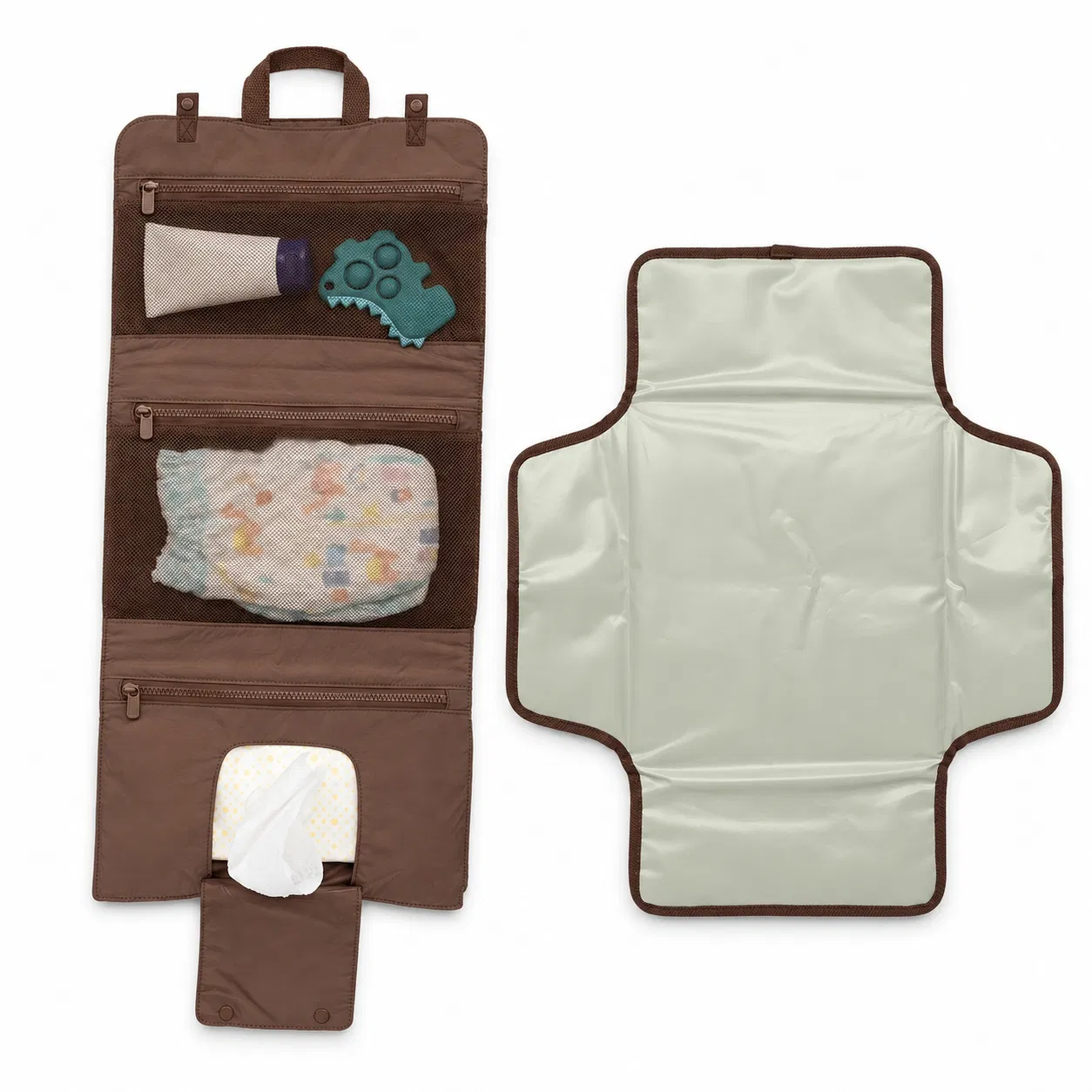 Lebon Foldable Diaper Changing Pad Organizer with Wipe Pocket