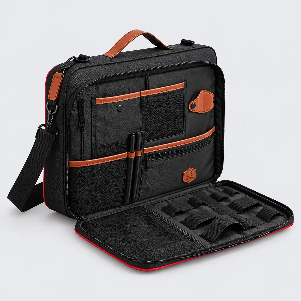 Custom Polyester Business Laptop Backpack with Carry Handle and Organizer Compartments