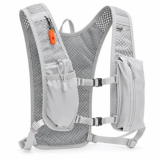 Custom Polyester Running Hydration Backpack with Mesh Straps and Chest Buckles