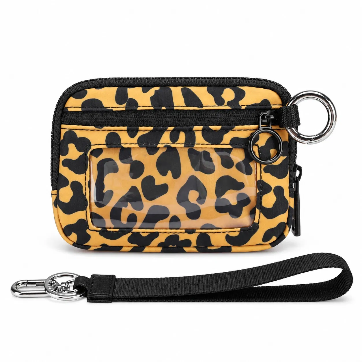 Lebon Printed Nylon Wristlet Wallet with ID Window and Detachable Strap
