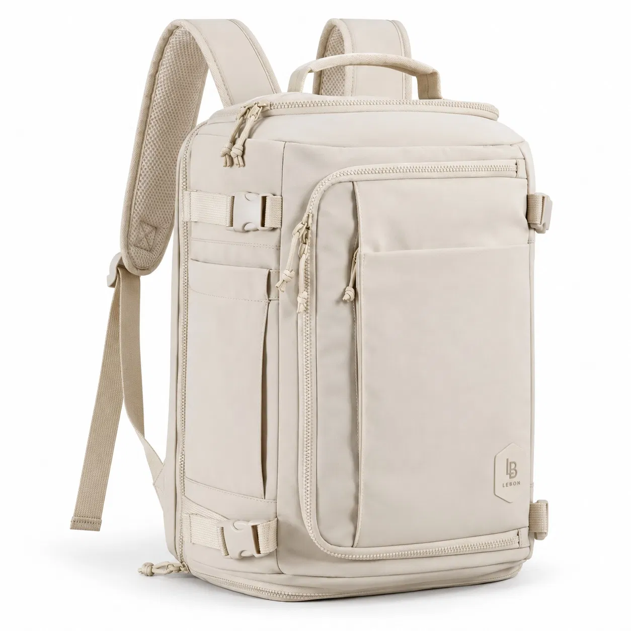 Custom Polyester Travel Laptop Backpack with Organizer Pockets and Side Compression Straps