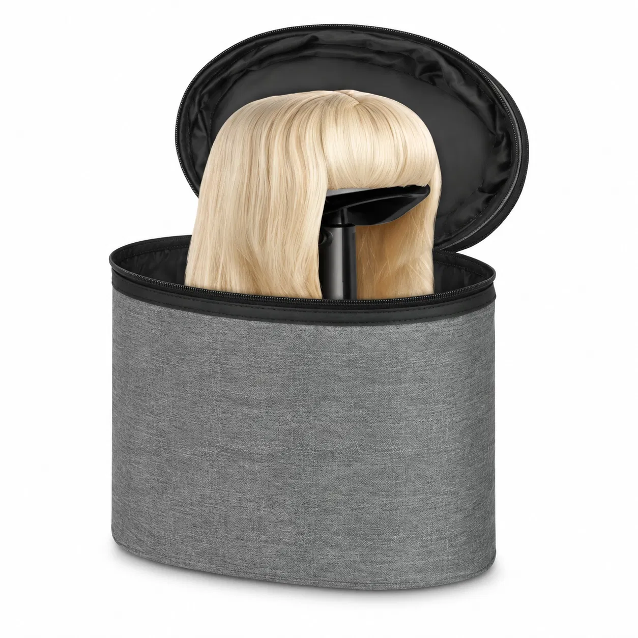 Lebon Expandable Polyester Wig Storage Bag with Handle and Shoulder Strap
