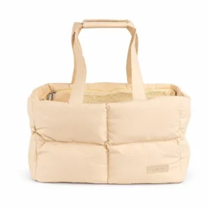 Custom Quilted Pet Carrier Tote with Mesh Zipper Top and Padded Handles
