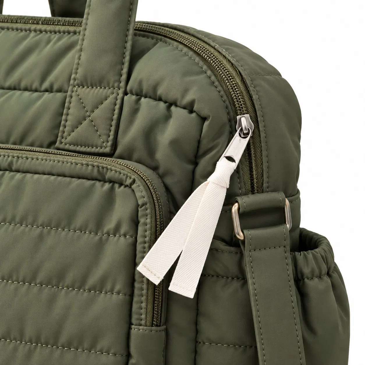 13L Recycled Nylon Diaper Bag with Thermal Bottle Holders and Stroller Straps