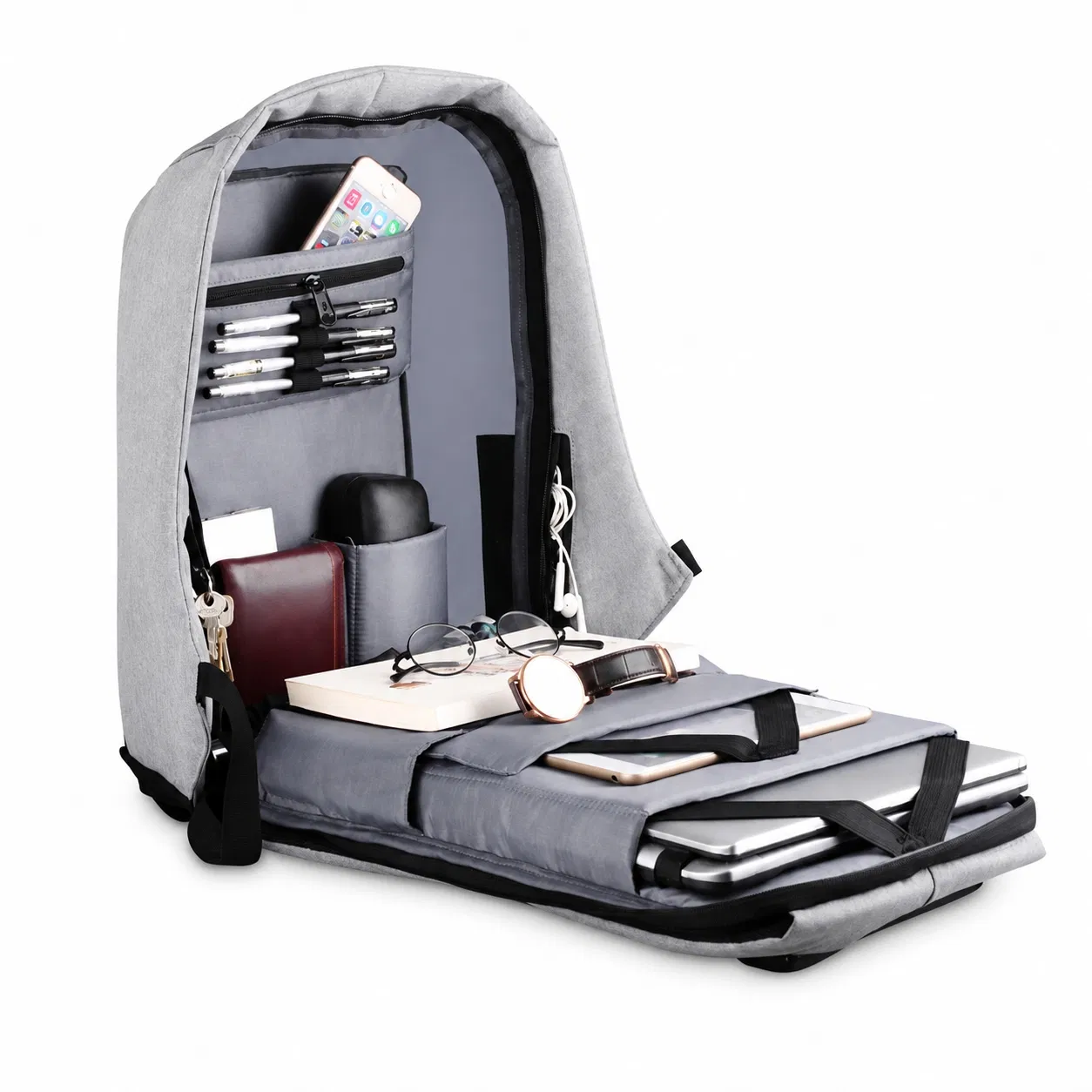 Custom Oxford Laptop Backpack with Interior Organizer Pockets and Padded Shoulder Straps