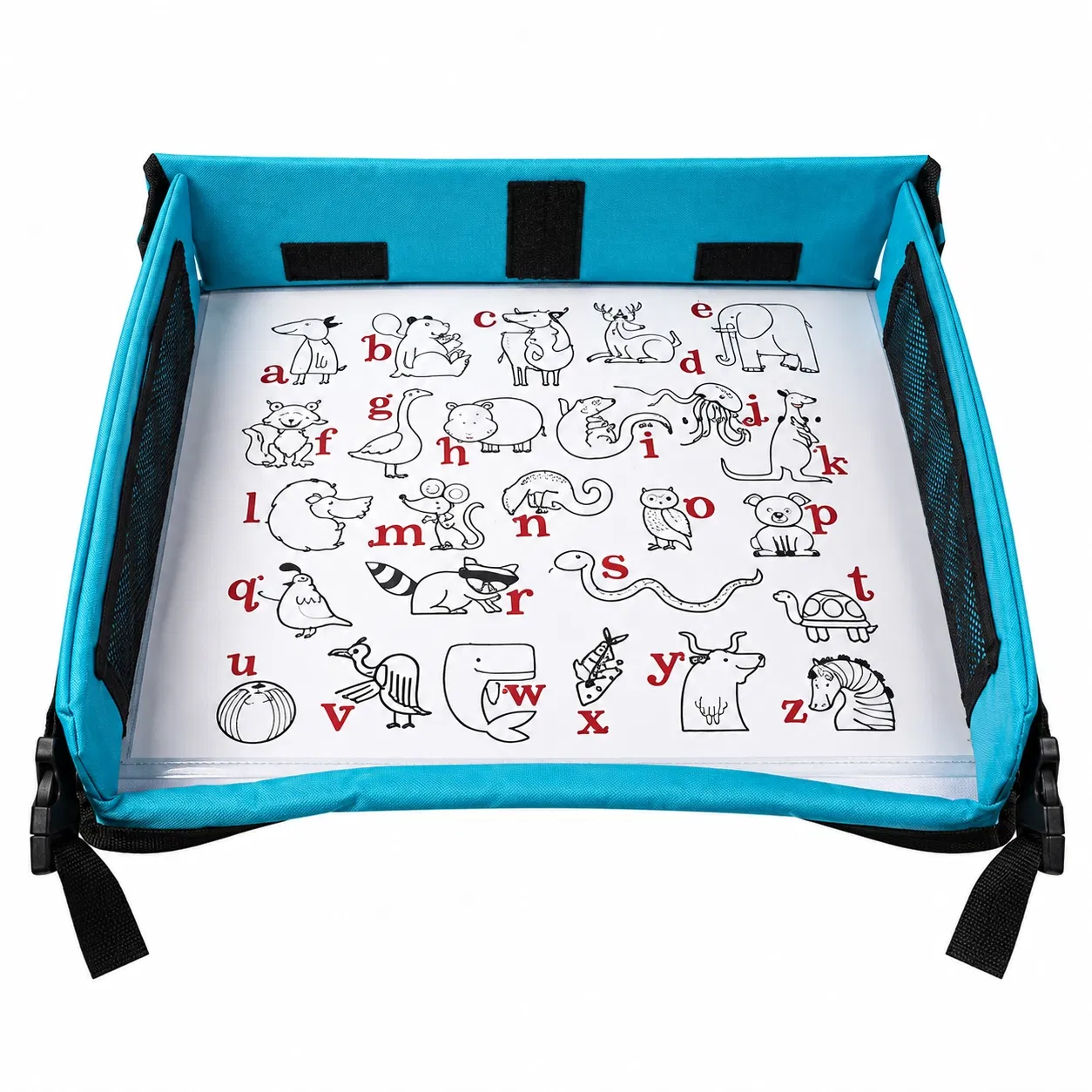 Lebon Foldable Kids Car Travel Tray Organizer with Mesh Storage Pockets