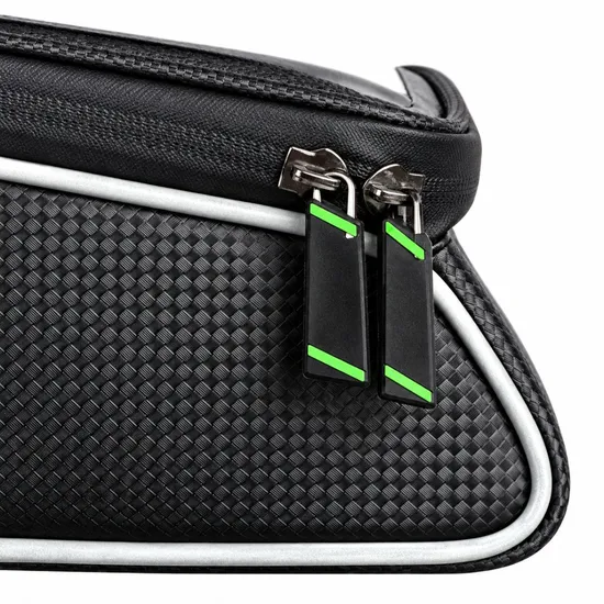 Custom Bicycle Frame Phone Bag with Clear Window and Zipper