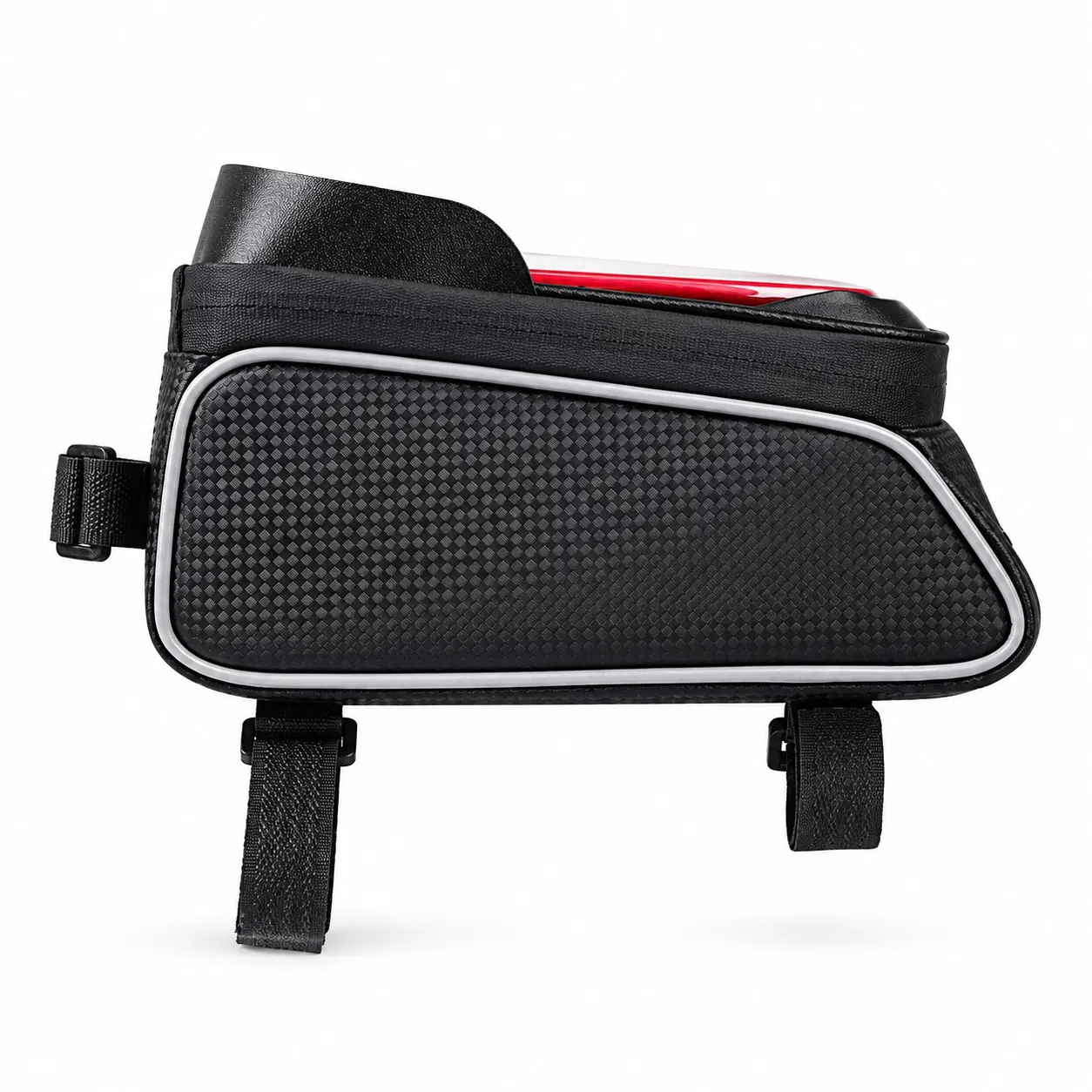 Custom Bicycle Frame Phone Bag with Clear Window and Zipper