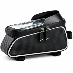 Custom Bicycle Frame Phone Bag with Clear Window and Zipper