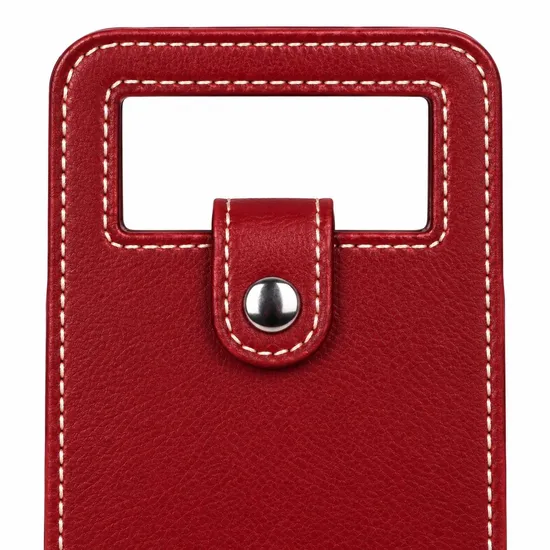 Custom PU Wine Gift Bag with Cutout Handle and Snap Tab