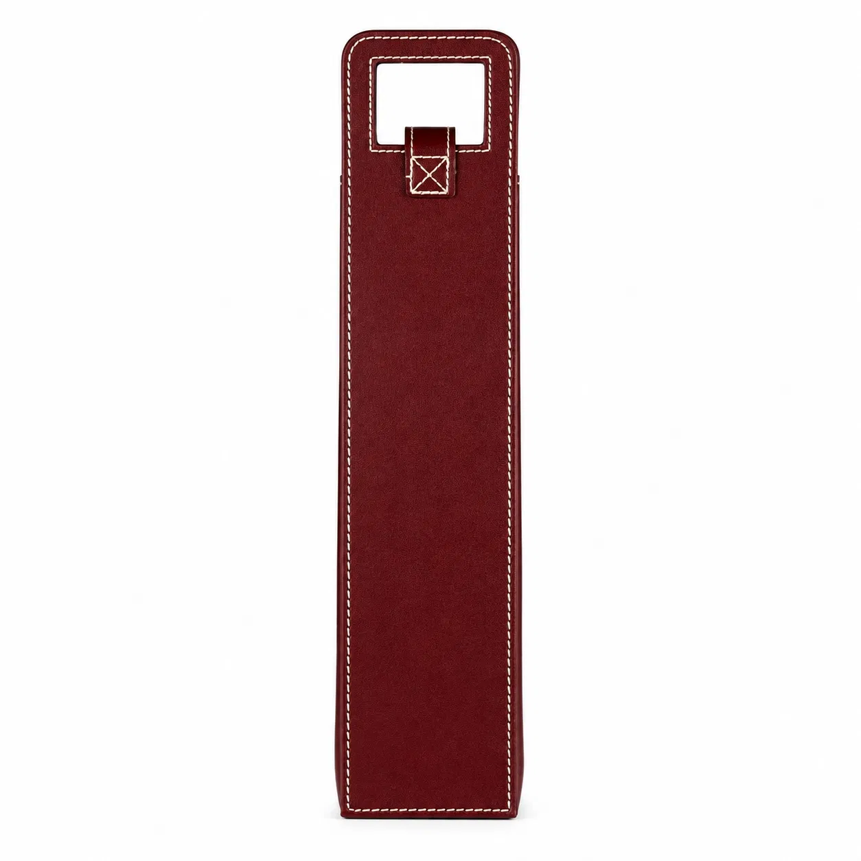 Custom PU Wine Gift Bag with Cutout Handle and Snap Tab