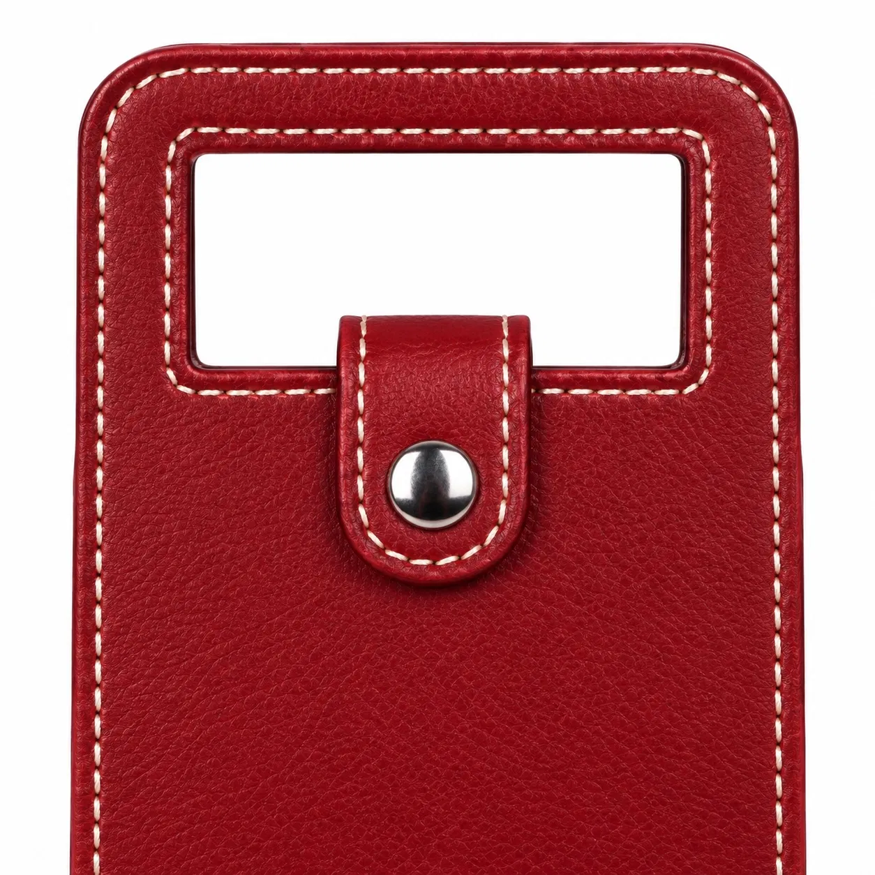 Custom PU Wine Gift Bag with Cutout Handle and Snap Tab