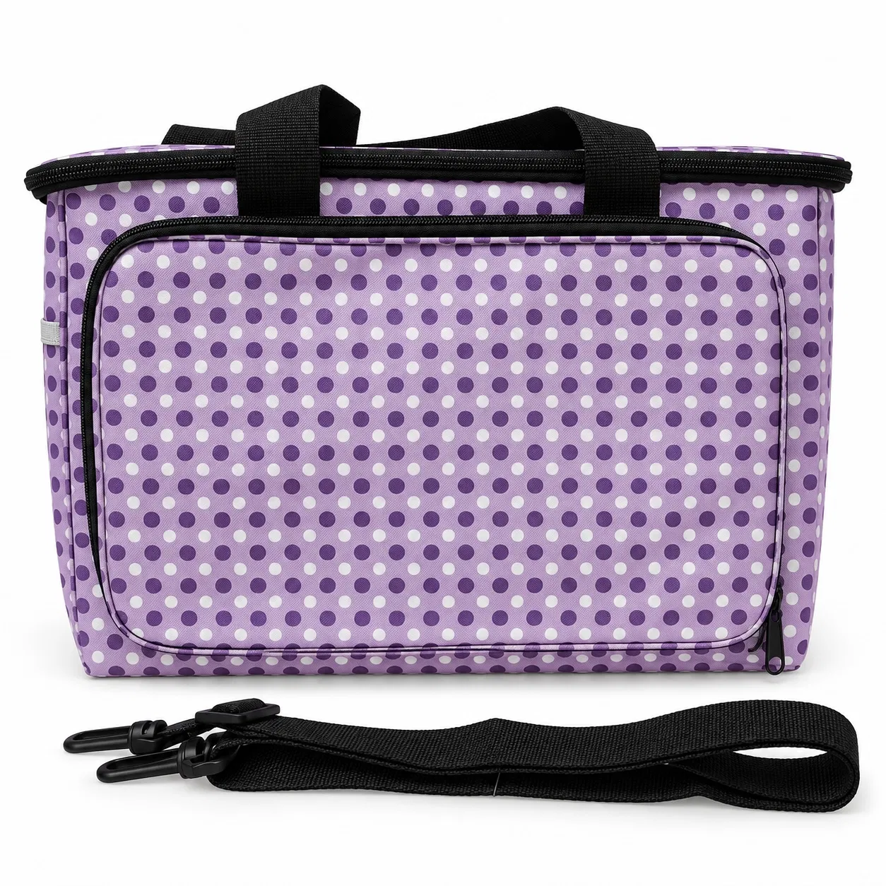 Custom Polka DOT Yarn Storage Tote Bag with Knitting Tool Organizer