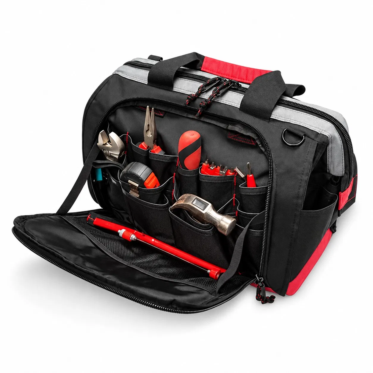 Custom Tool Tote Bag with Zipper Organizer and Shoulder Strap