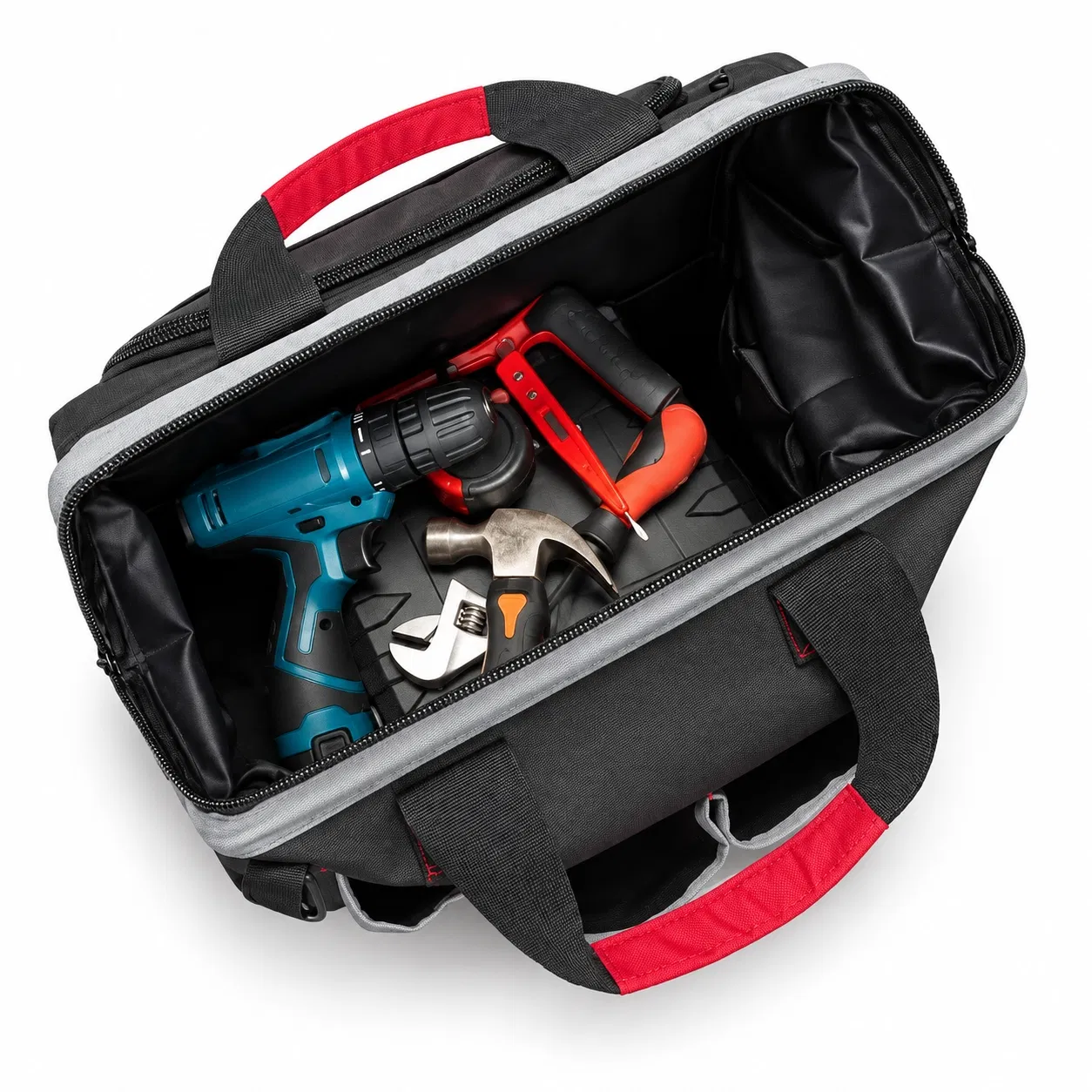 Custom Tool Tote Bag with Zipper Organizer and Shoulder Strap
