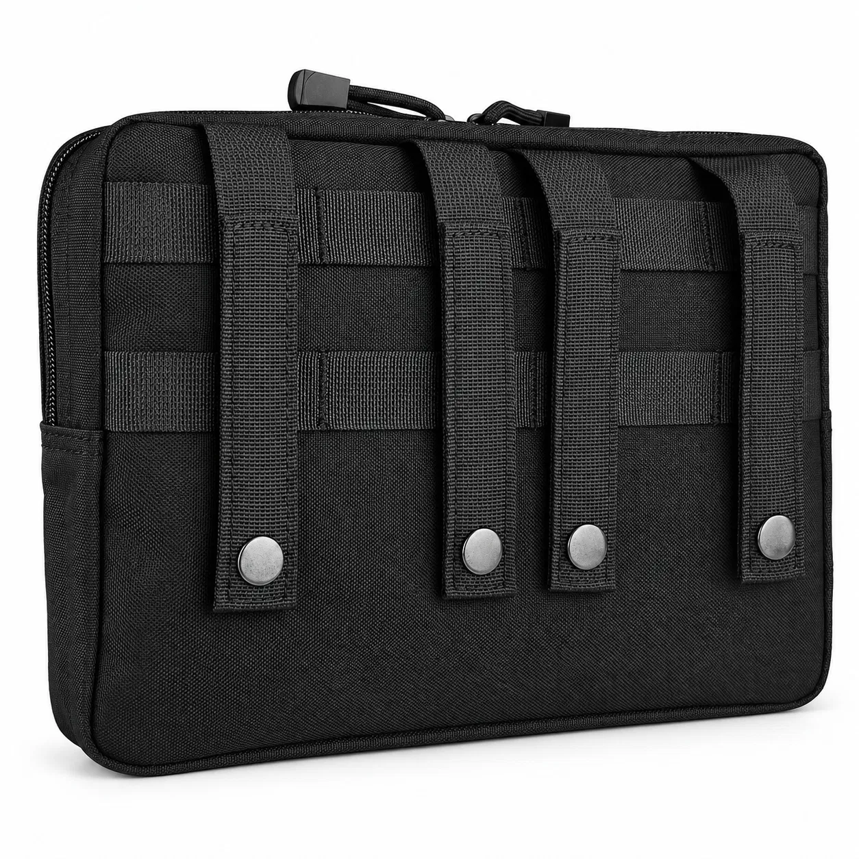 Polyester Tool Organizer Pouch with Rear Snap Straps and Front Webbing