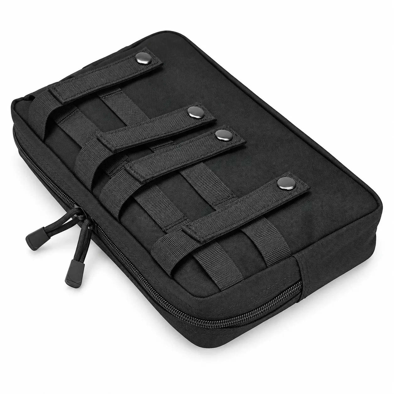 Polyester Tool Organizer Pouch with Rear Snap Straps and Front Webbing