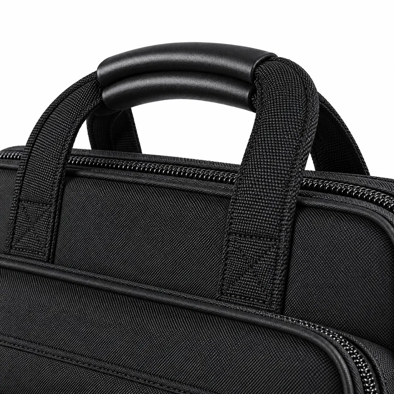 Nylon Laptop Briefcase with Front Organizer Pocket and Shoulder Strap